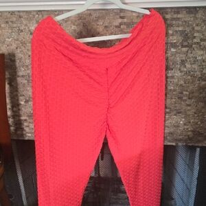 Women's OrangeTextured Leggings